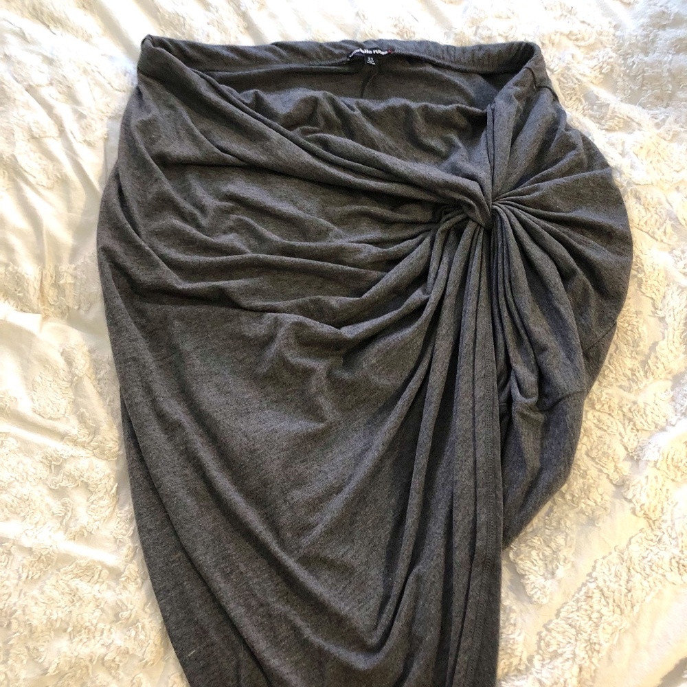 Gray Twist High/Low Skirt